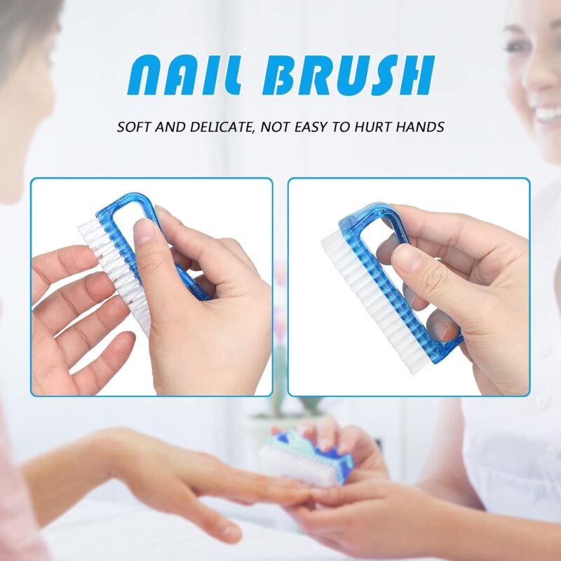 Handle Nail Brushes - 4 pcs Plastic Nail Cleaning Brushes - Scrub Brushes For Cleaning Nails V1188-MS-227-2449