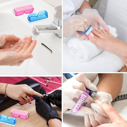 Handle Nail Brushes - 4 pcs Plastic Nail Cleaning Brushes - Scrub Brushes For Cleaning Nails V1188-MS-227-2449
