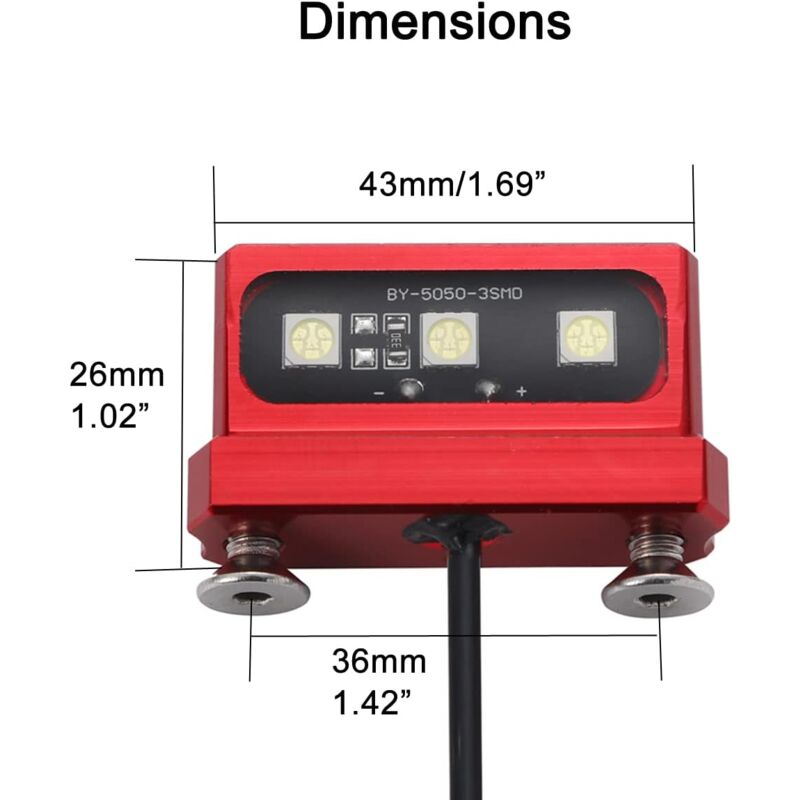 1Pc Cnc Motorcycle License Plate Light, Universal 12V Motorcycle LED Rear Brake Tail Light Lamp, White Light, V1188-MS-227-2450