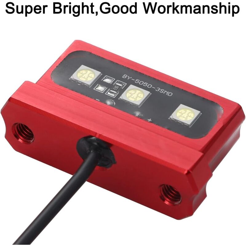 1Pc Cnc Motorcycle License Plate Light, Universal 12V Motorcycle LED Rear Brake Tail Light Lamp, White Light, V1188-MS-227-2450