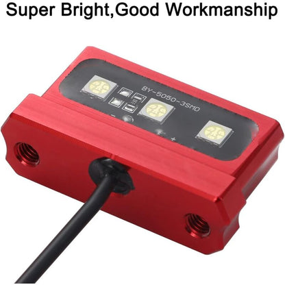 1Pc Cnc Motorcycle License Plate Light, Universal 12V Motorcycle LED Rear Brake Tail Light Lamp, White Light, V1188-MS-227-2450