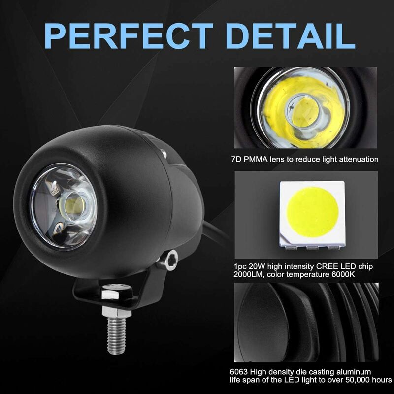 20W LED Fog Light LED Work Light Ip68 Waterproof Work Light LED Car Headlight Off-ROad Motorcycle Atv Utv 4X4 V1188-MS-227-2451