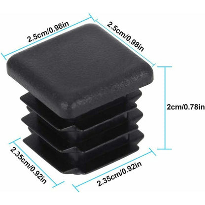 Decareta 20 pcs Chair Leg Cap, Square Pipe Cap, Plastic Square Post Cap For Furniture Feet Trampoline Cabinet V1188-MS-227-2456