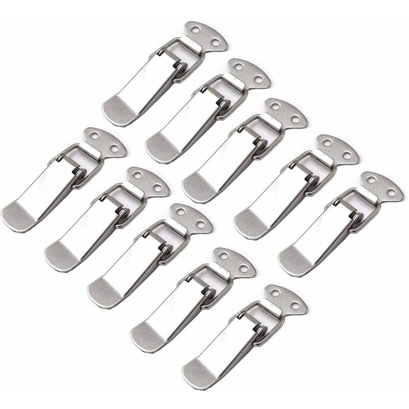 10 pcs Spring Loaded Toggle Latch Stainless Steel Lever Catch Drawer Hardware For Toolbox Suitcase And Chest V1188-MS-227-2458