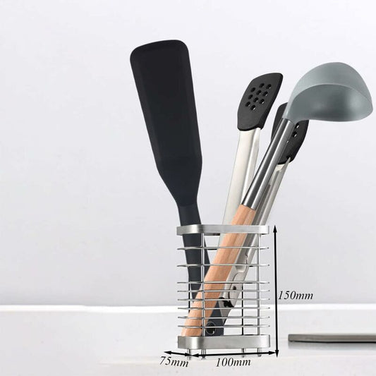 Stainless Steel Kitchen Utensil Holder, Cutlery Holder, Utensil Rack, Countertop Organizer, Restaurant V1188-MS-227-2470