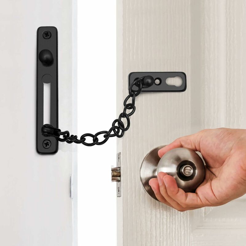 2 pcs Door Lock Chain With Screws, Anti-Theft Security Door Lock Chain For Interior Door Home Security V1188-MS-227-2485