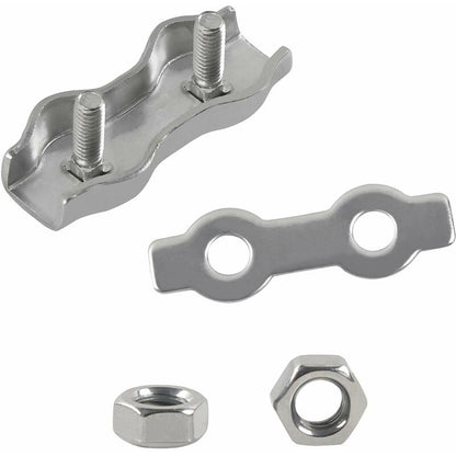 M2 Duplex Cable Clips 304 Stainless Steel Duplex Cable Clips For Wire ROpe Clotheslines Sun Sails Hanging V1188-MS-227-2487