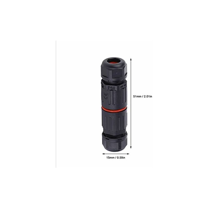 Whpps 10 pcs Ip68 Waterproof Straight Connector Junction Box Electrical Wire Cable 3 Pin Outdoor Connector V1188-MS-227-2492