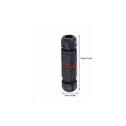 Whpps 10 pcs Ip68 Waterproof Straight Connector Junction Box Electrical Wire Cable 3 Pin Outdoor Connector V1188-MS-227-2492