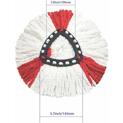 2 Pack Mop Heads Compatible With Vileda 2 In 1 Turbo Mop Replacement Head, Microfiber, Red, White. V1188-MS-227-2493