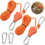 2 Pieces 4M Adjustable Ratchet ROpe, Orange 1/8 Ratchet Pulley With 2 Replacement Hooks, Reflective Ratchet V1188-MS-227-2495