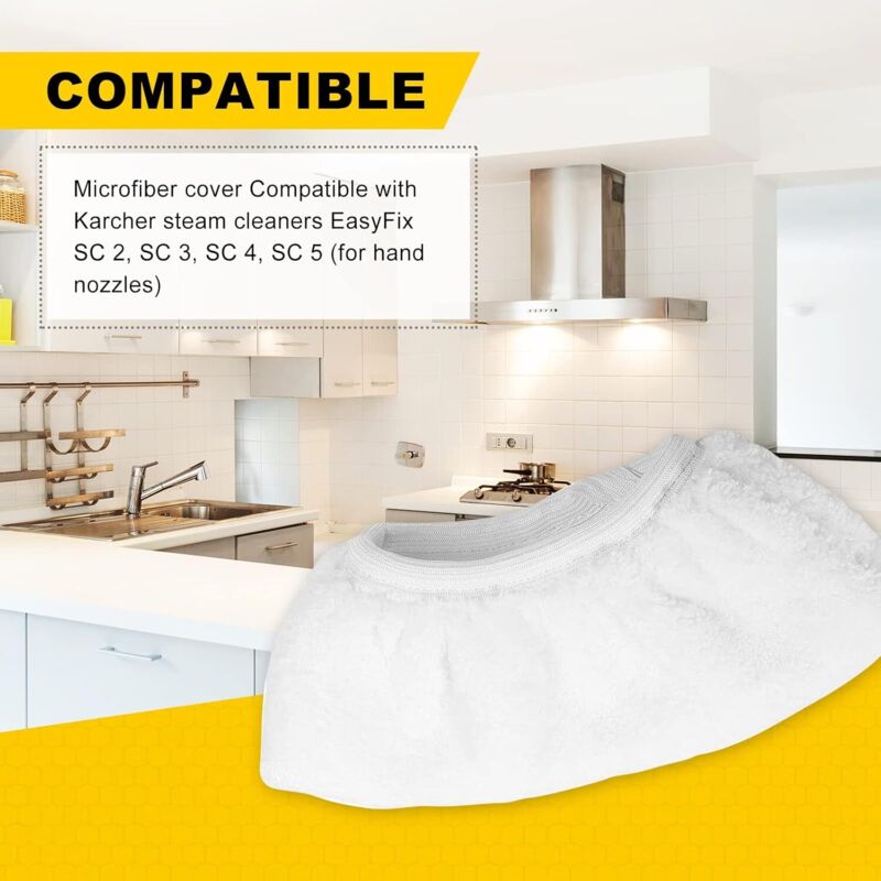 8 pcs Microfiber Cloths For Karcher(Compatible With), Hand Nozzle Cloths Accessory For Steam Cleaners Sc 1, V1188-MS-227-2497