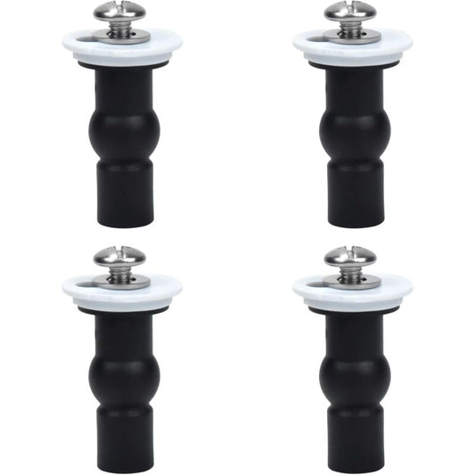 Toilet Seat Fittings, 4 Pack Toilet Seat Hinges Screws Toilet Seat Fixings Expanding Rubber Top Nuts Screws V1188-MS-227-2512
