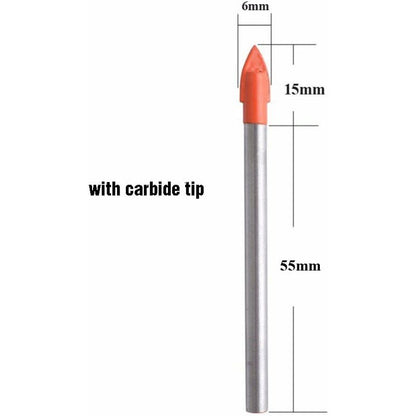 10 Steel Drill Bit For Tile Glass Ceramic Marble And Mirror 6Mm Tungsten Carbide Tip For Hard And Fragile V1188-MS-227-2513