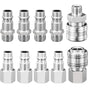 1/4" Bsp Pneumatic Quick Connector, 10 Pieces European Air Compressor Fitting, Compressor Connector For V1188-MS-227-2516