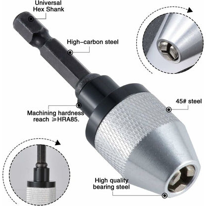 Quick Change Keyless Drill Chuck With 0.3-6.5Mm Hex Shank V1188-MS-227-2518