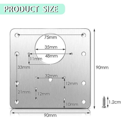 8 pcs Stainless Steel Cabinet Hinge Repair Plate With 48 Screws V1188-MS-227-2520