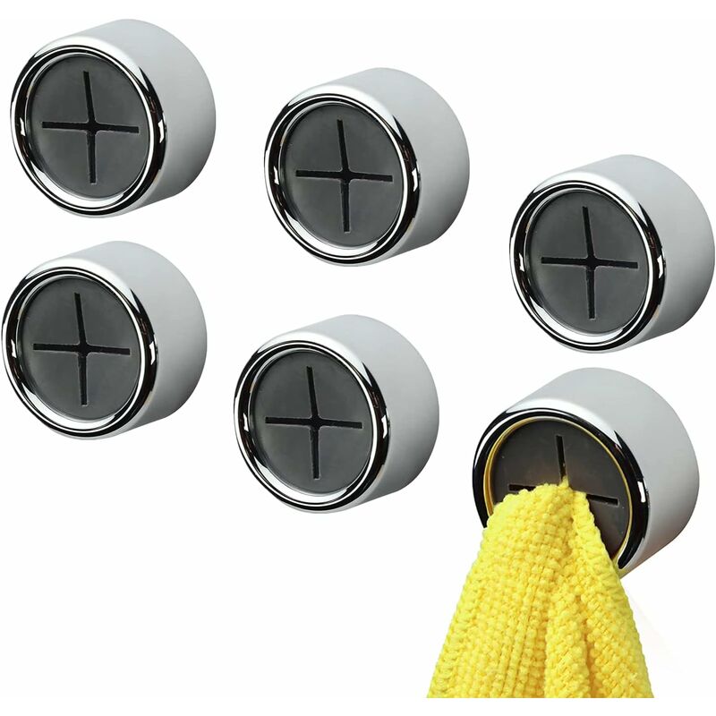 6 Pack Dishcloth Holders, ROund Self Adhesive Hooks, Kitchen Hooks, Suction Cup Towel Rack For Bathroom, V1188-MS-227-2533