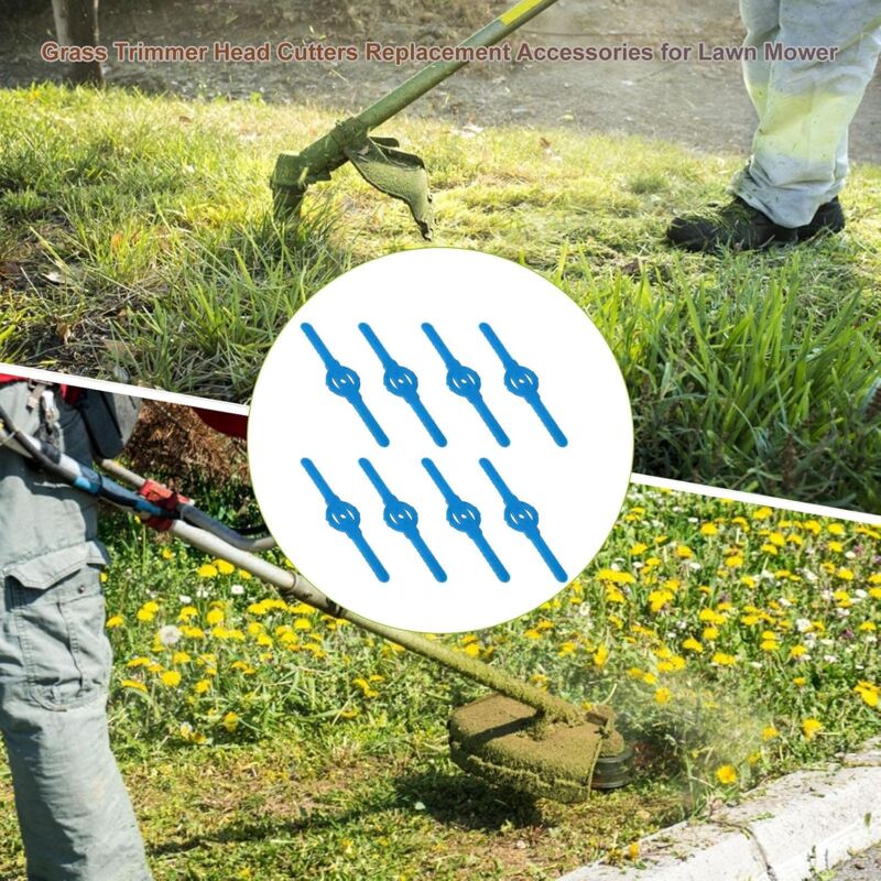 8 pcs Plastic Trimmer Replacement Blades For Grass Trimmer Plastic Lawn Mower Blades, Grass Trimmer Brush V1188-MS-227-2536