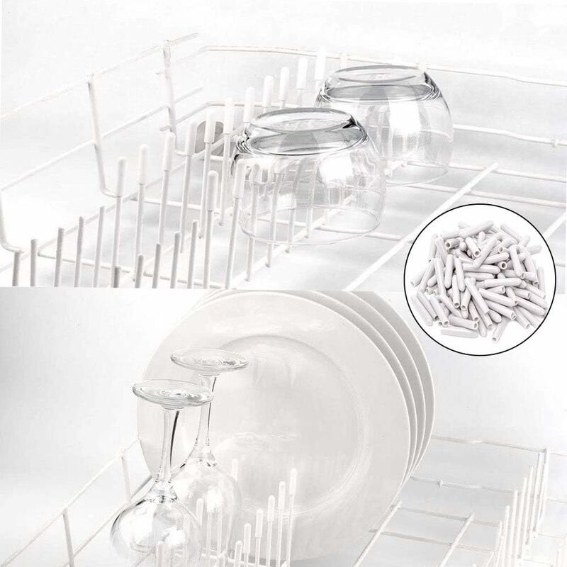 120 Pieces Dishwasher Caps, Inner Diameter 3Mm Pvc Protective Cover, Dish Basket, 325Mm (White) V1188-MS-227-2538