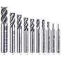 10 pcs 4 Flute End Mill Bit Set - 2-12Mm Hss Straight Shank Drill Bit Set Cnc Drill Bits Tool Set For Wood V1188-MS-227-2546
