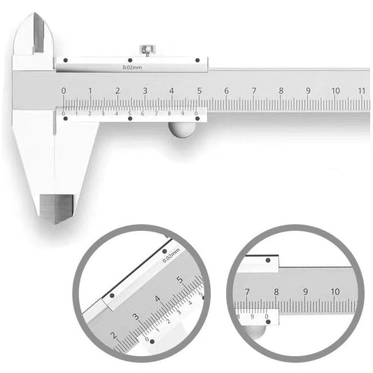 Stainless Steel Analog Vernier Caliper 150Mm / 0.02Mm High Precision Micrometer Tool With Depth, Inside And V1188-MS-227-2552
