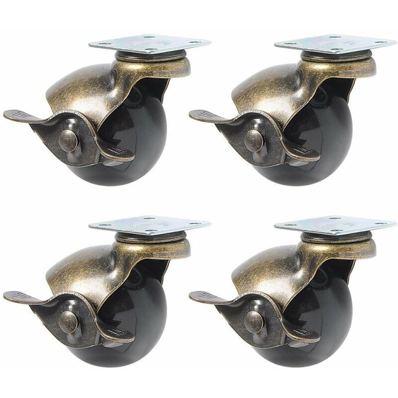 4 pcs Furniture Leg Caster Wheels (1.5Inch (40Mm) - With Brake) V1188-MS-227-2557
