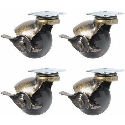 4 pcs Furniture Leg Caster Wheels (1.5Inch (40Mm) - With Brake) V1188-MS-227-2557
