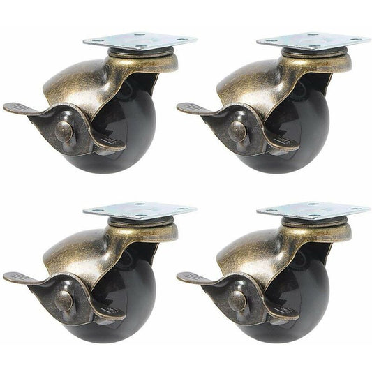 4 pcs Furniture Leg Caster Wheels (1.5Inch (40Mm) - With Brake) V1188-MS-227-2557