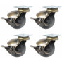 4 pcs Furniture Leg Caster Wheels (1.5Inch (40Mm) - With Brake) V1188-MS-227-2557