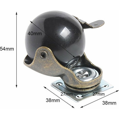 4 pcs Furniture Leg Caster Wheels (1.5Inch (40Mm) - With Brake) V1188-MS-227-2557
