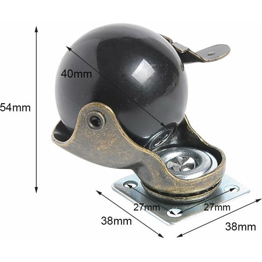 4 pcs Furniture Leg Caster Wheels (1.5Inch (40Mm) - With Brake) V1188-MS-227-2557