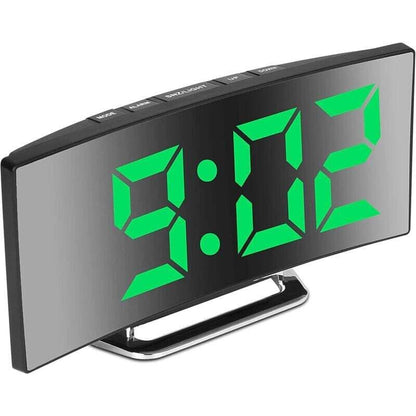 Digital Alarm Clock For Bedroom, 7'' LED Mirror Screen, 2 Brightness, Temperature, DAte, Usb Powered, Memory V1188-MS-227-2567