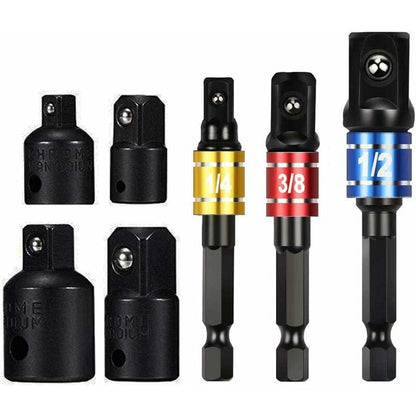 Socket Adapter 1/2 3/8 1/4 Hexagon Drill Bits Adapter Set Nut Wrench Reducer Socket Adaptor Converter Ratchet V1188-MS-227-2569