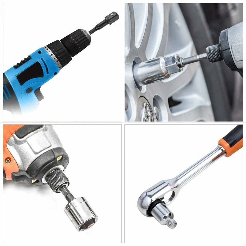 Socket Adapter 1/2 3/8 1/4 Hexagon Drill Bits Adapter Set Nut Wrench Reducer Socket Adaptor Converter Ratchet V1188-MS-227-2569