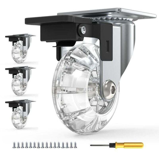 4 pcs Set Furniture Casters With Brakes, 360 degrees Swivel Casters, Up To 600Kg, No Marks On The Floor, V1188-MS-227-2573