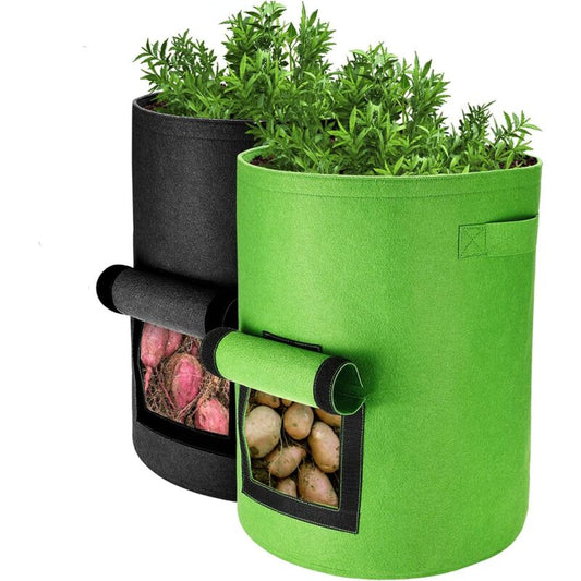 Potato Grow Bags, 2 pcs 40L/10 Gallon Vegetable Bag, Non-Woven Fabric Planting Bag With Window, Garden V1188-MS-227-2575
