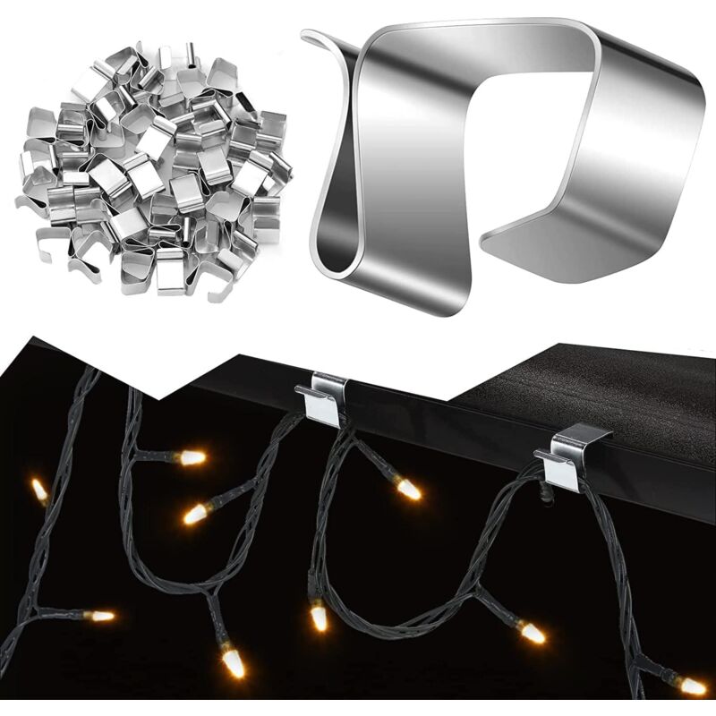 100 pcs Christmas Light Hook,Cable Clips,Outdoor ROof Gutter Hooks,Christmas Lights Gutter Hooks Galvanized V1188-MS-227-2576