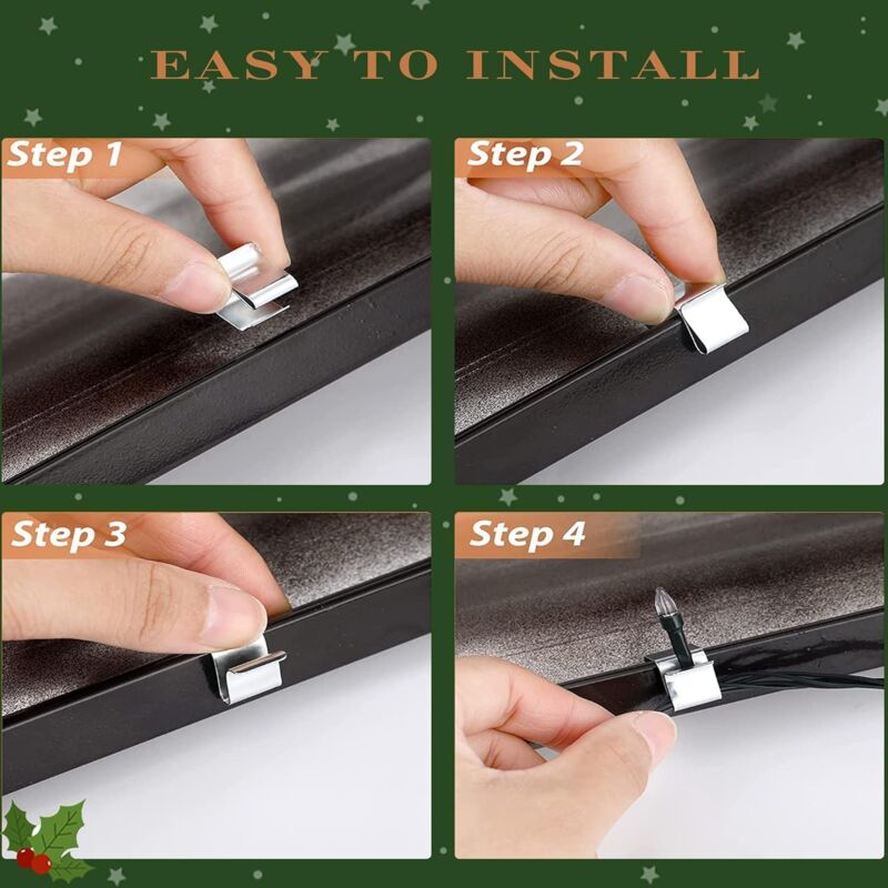 100 pcs Christmas Light Hook,Cable Clips,Outdoor ROof Gutter Hooks,Christmas Lights Gutter Hooks Galvanized V1188-MS-227-2576
