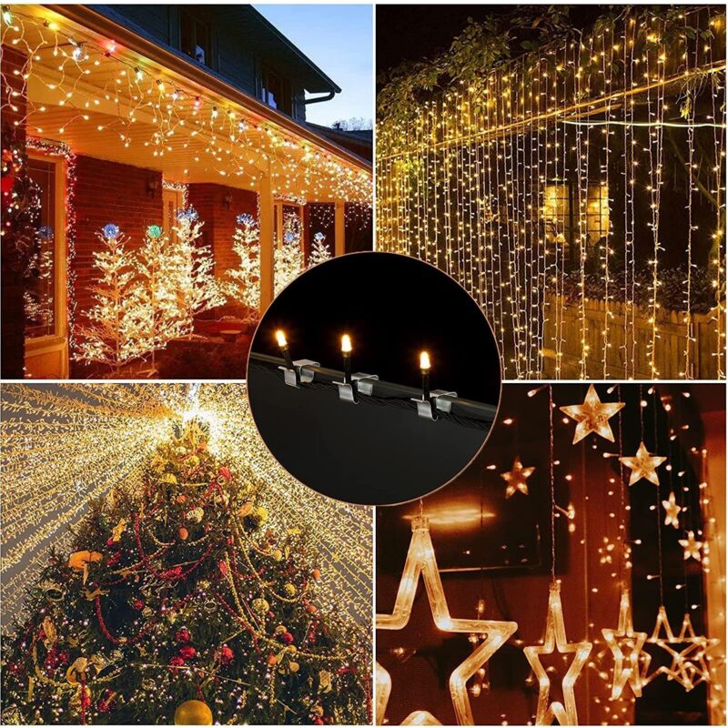100 pcs Christmas Light Hook,Cable Clips,Outdoor ROof Gutter Hooks,Christmas Lights Gutter Hooks Galvanized V1188-MS-227-2576