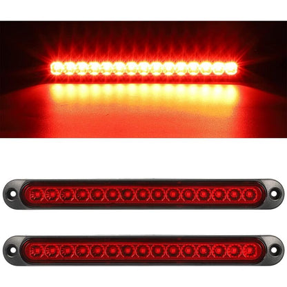 2 pcs 12-24V 15 LED Trailer Brake Tail Light Bar Waterproof Rear Lights Running Lights Identification Light V1188-MS-227-2578