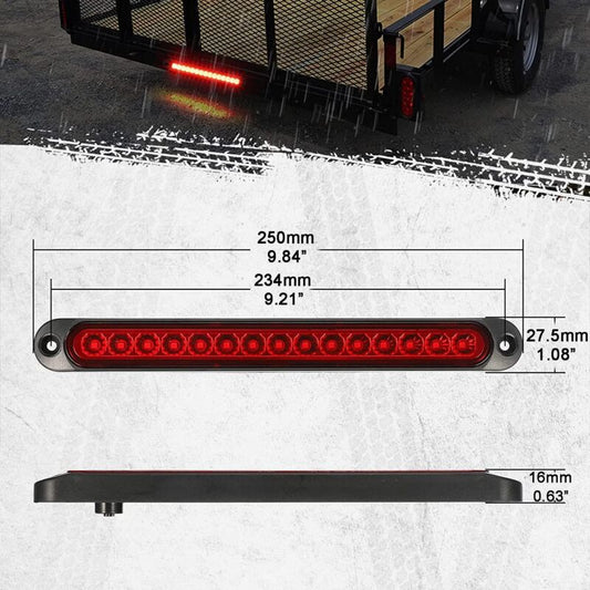 2 pcs 12-24V 15 LED Trailer Brake Tail Light Bar Waterproof Rear Lights Running Lights Identification Light V1188-MS-227-2578
