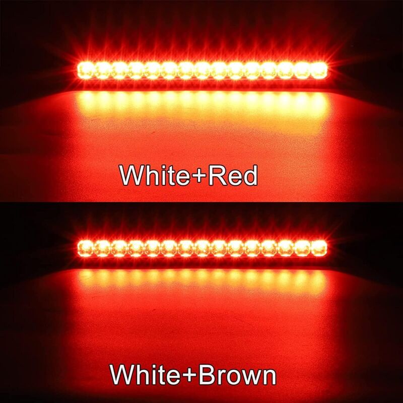 2 pcs 12-24V 15 LED Trailer Brake Tail Light Bar Waterproof Rear Lights Running Lights Identification Light V1188-MS-227-2578