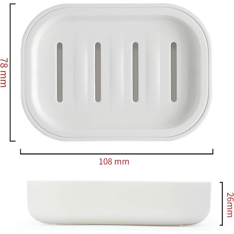 Bathroom Soap Dishes. Strong Drainage. Keep Soap Dry. Easy To Clean Soap Holder (White) V1188-MS-227-2582