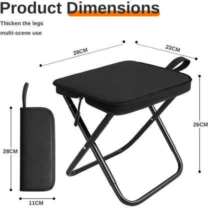 Folding Stool, Lightweight Steel Folding Camping Stool - 120Kg Load Capacity, Fishing, Garden, Camping, Beach V1188-MS-227-2587