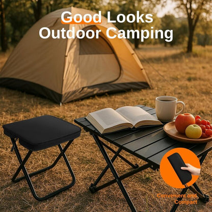 Folding Stool, Lightweight Steel Folding Camping Stool - 120Kg Load Capacity, Fishing, Garden, Camping, Beach V1188-MS-227-2587