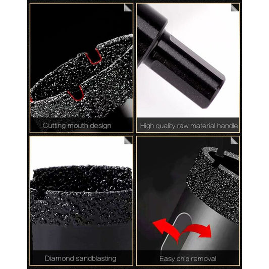 25Mm Brazed Core Diamond Hole Saw Drill Bit Hollow Hole Cutter For Glass Porcelain Tile Marble Ceramic Granite V1188-MS-227-2589