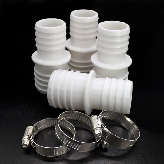4 X Hose Connectors, Swimming Pool Hose Adapter Set With 8 Hose Adapter Clamps (32Mm To 38Mm Diameter) V1188-MS-227-2592