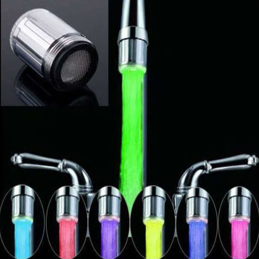 2 pcs LED Water Faucet, 7 Colors Changing Glow Water Faucet Light Water Flow Color Changing Faucet Sink Tap V1188-MS-227-2600