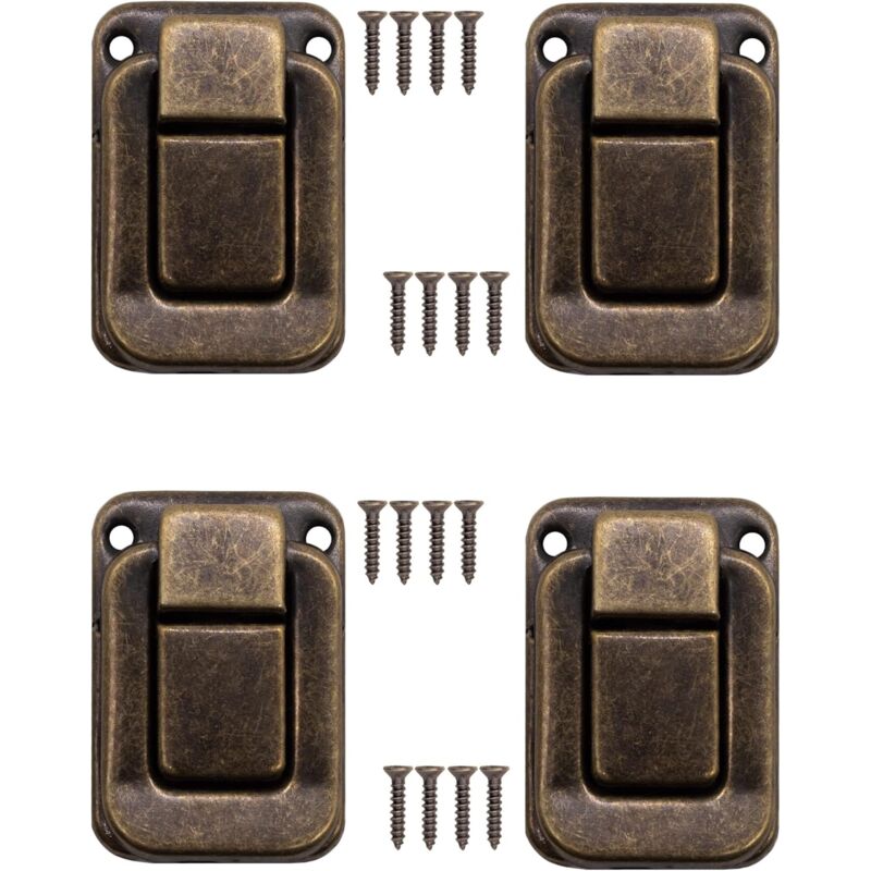 4 pcs U-Shaped Clasps For Chests, Boxes, Chests, Vintage Design In Brass 47 X 32 Mm, Bronze, Copper V1188-MS-227-2603